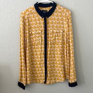 Anthropologie Maeve Horse Button Down, size 10